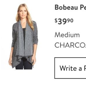Bobeau peplum back cardigan